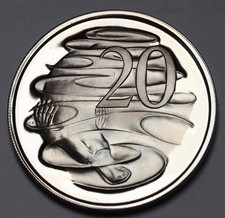 1976 Australia 20c  20 Cents Coin QEII Proof Strong Cameo 21k Minted GEM