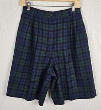 VTG Pendleton Womens Wool Shorts Sz S Tartan Plaid Pleated Preppy Acadamia USA