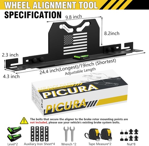 2026 Upgraded Wheel Alignment Tool, 2 PCS Toe Alignment Tool Plates Without R... - Foto 2 di 8