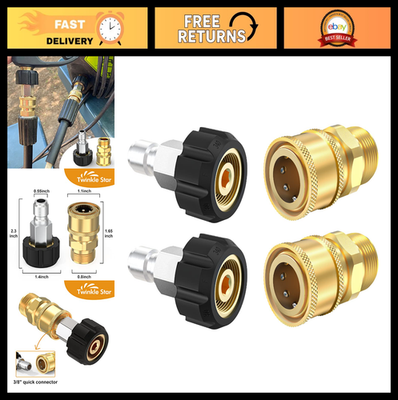 #ad Pressure Washer Quick Connect Fittings Kit M22 14mm to 3 8 Inch 4 Pieces $30.99