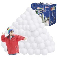 120 Pack Fake Snow Balls, Soft Snow Ball Fight Set, Plush Snow Balls 120 PCS