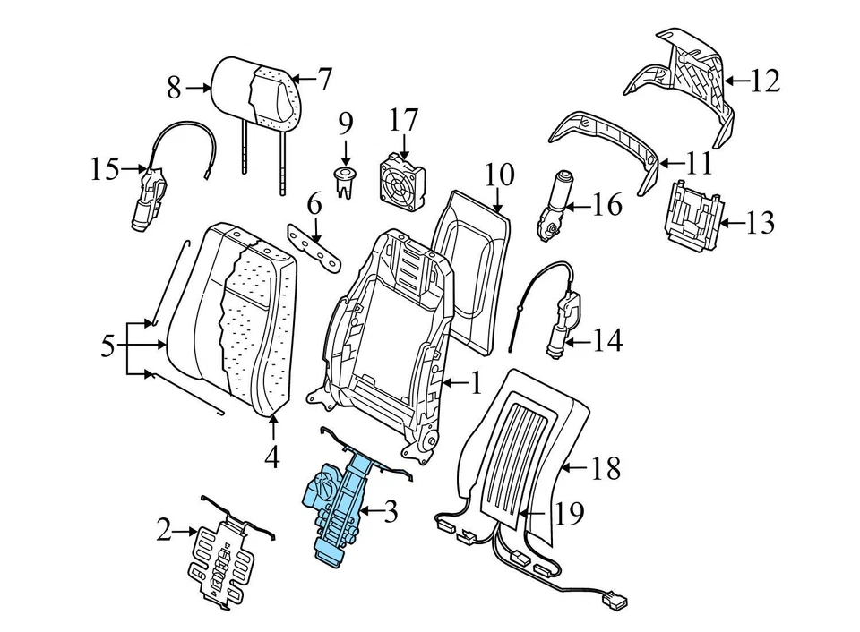 AUDI S8 2007-2010 - Conjunto lumbar asiento masaje delantero 4E0881869 Foto 3 de 4