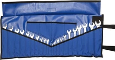 BULL TOOLS 26 Pocket Wrench Roll-Up Pouch Organizer Ballistic Polyester, Blue 