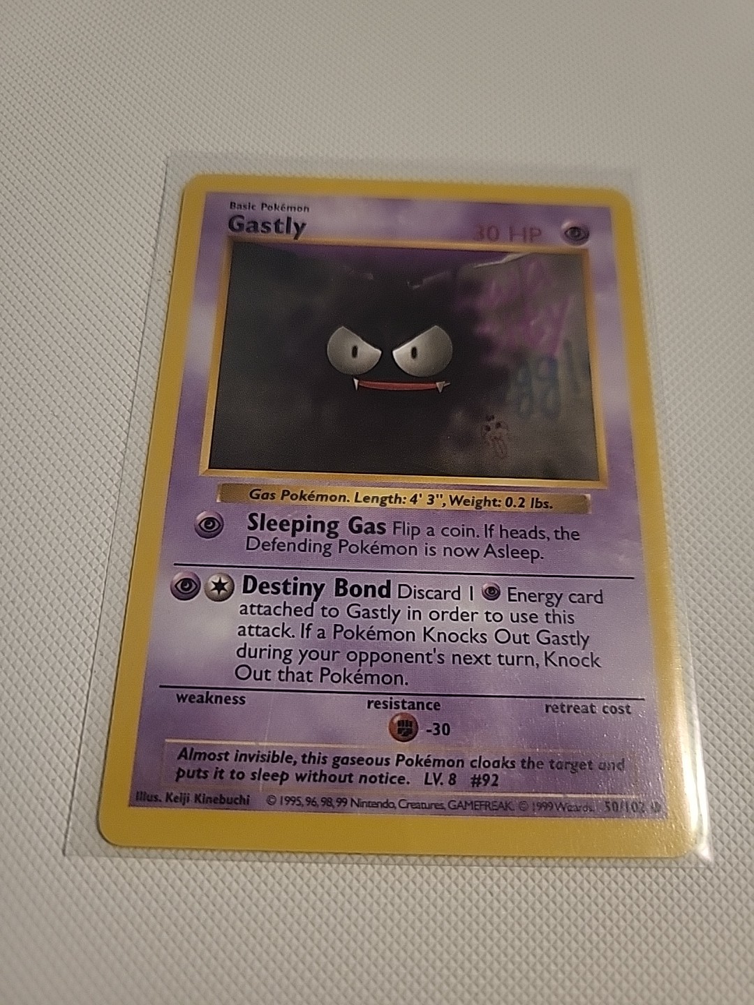 Pokemon Gastly 050/102 Base Set (Shadowless) Regular NM
