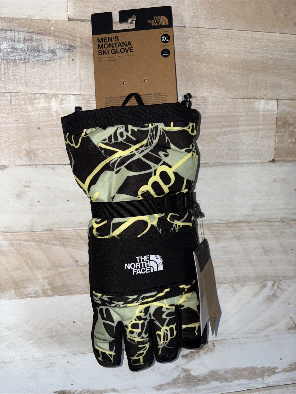 NORTH FACE Montana Multi-Color Gauntlet Drawstring Men's Ski Gloves - XXLarge