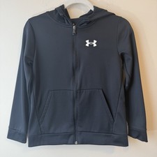 Under Armour Youth Black Zip-Up Hoodie Medium M Sweatshirt