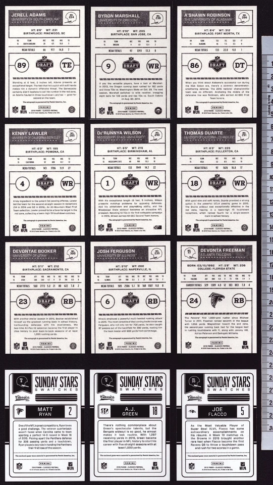 12x 2016 Classics Football Autograph GAME USED Relic RC SN lot /199 /99 /49 /10 - Image 2 of 2