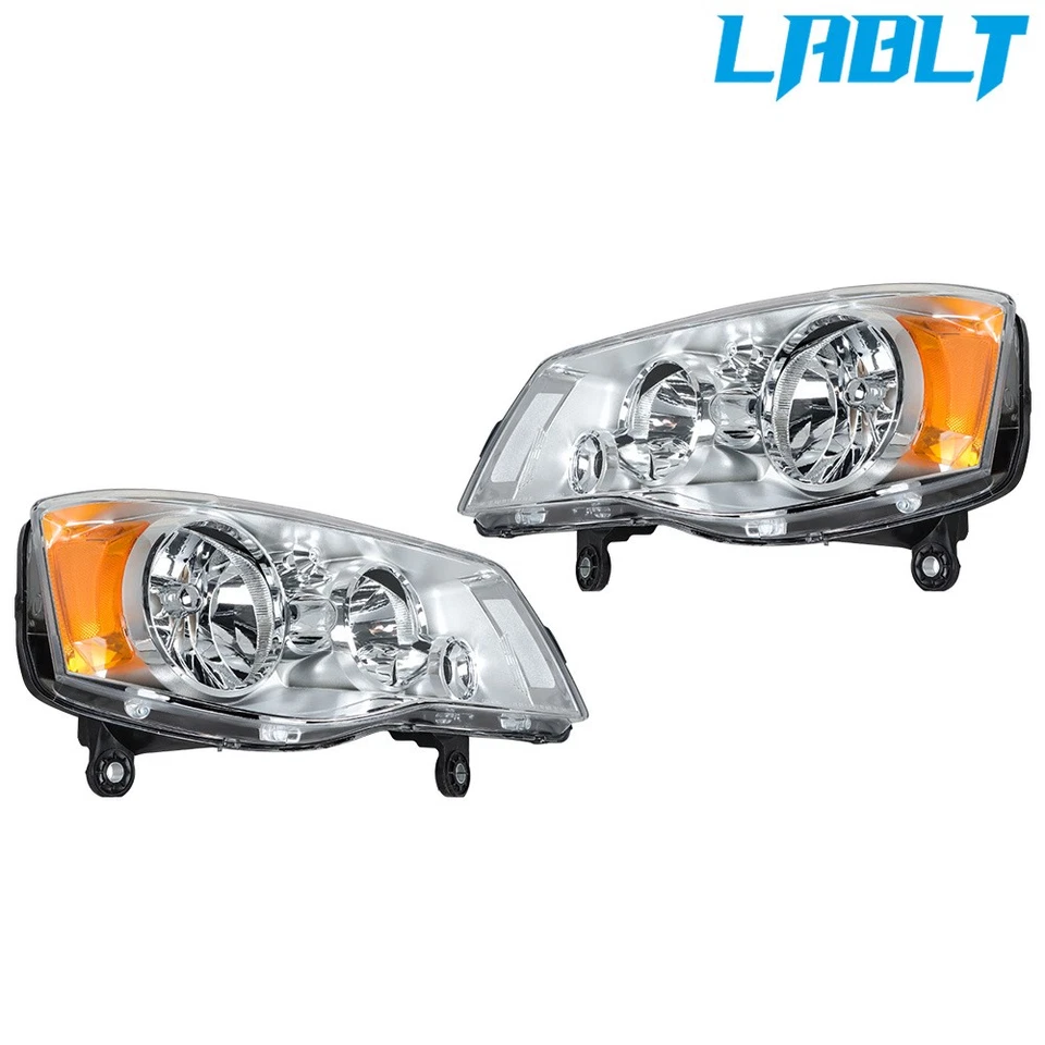 LABLT Pair Headlights For 11-19 Grand Caravan 08-16 Chrysler Town&Country - Image 2 of 4
