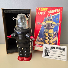 Tin Tom Toys Space Trooper Robot Tin Toy, Friction Motor w Box, Limited /2000