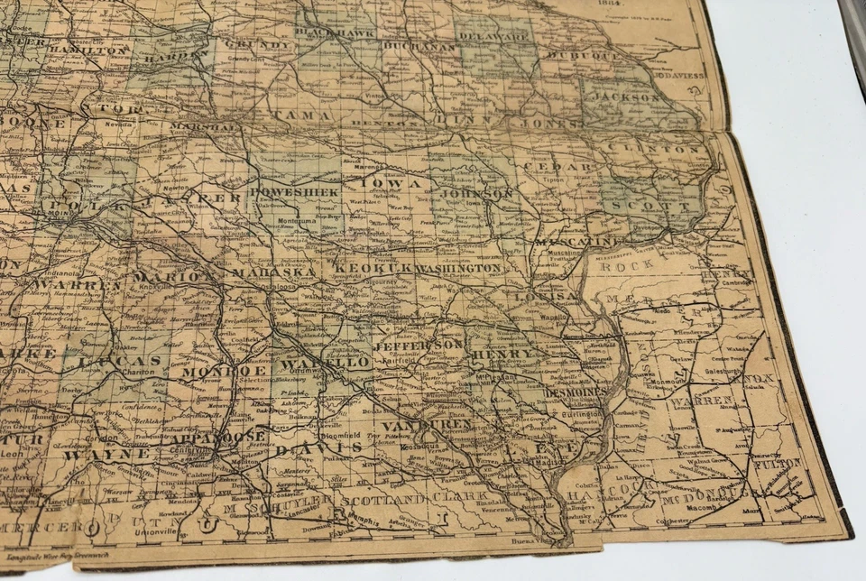 Grundy Iowa M D Vaughan Co 1884 Paper Antique Map Kuester Family History Book - Image 4 of 4