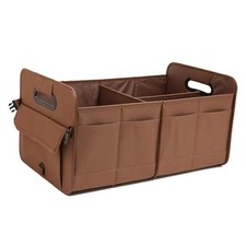 Car Trunk Organizer, Brown, Foldable, Non-slip, Adjustable, Multiple brown