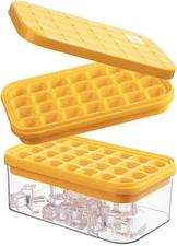 Ice Cube Tray with Lid&Bin, Ice Cube Mold with 56 Cubes, Stackable Ice Trays for