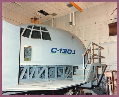 1990s Lockheed C-130J Hercules Cockpit Assembly Mockup 8x10 Original Photo
