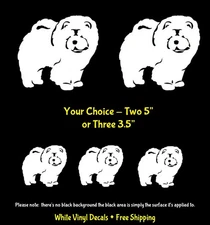 Chow Chow White Vinyl Decals Car Windows Laptop Tumbler Tablet Phone