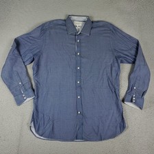 Ted Baker London Shirt Mens 16.5 Blue Endurance Dress Button Up Long Sleeve 