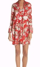 Alice + Olivia Gwenda Women's XS Floral Tunic Dress Silk-Blend NEW *Flaws*