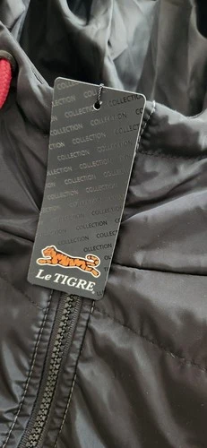 Le Tigre Collection Men's Hooded Jacket Size M Black Gray Full Zip Colorblock image 13