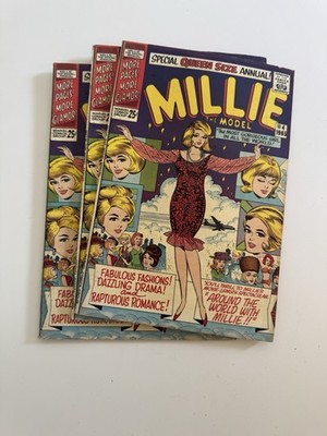 MILLIE THE MODEL QUEEN-SIZE SPECIAL COMIC #4 - MARVEL COMICS (1967) Lot of 3