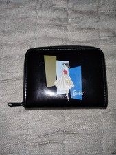 VINTAGE BARBIE BLACK VINYL SMALL COIN WALLET PURSE BY SCHYLLING EUC