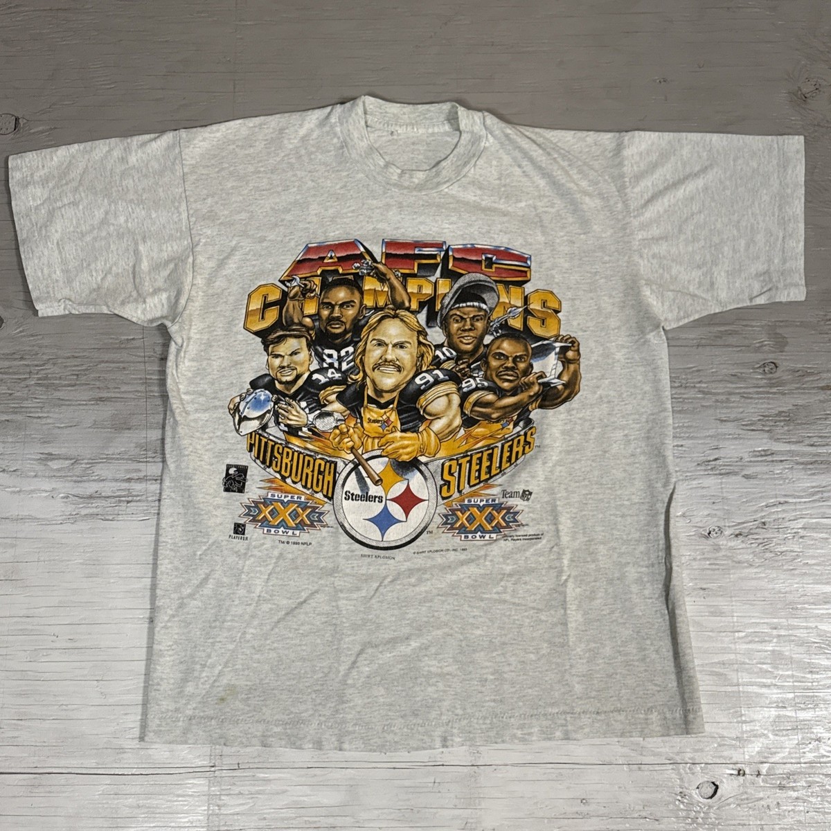 Vintage NFL 1995 Pittsburgh Steelers AFC Champions Caricature