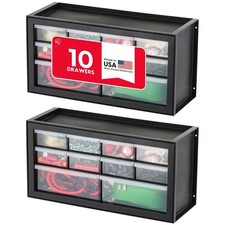 Stackable 10-Drawer Organizer 2 Pack, Black