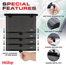 14" Roller Vehicle Side Window Sun Protection Shade for Baby  2 Pack  Pull ...