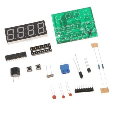 DIY PCB Platine Digital LED Elektronische Uhr Alarm Kits Set 4 Digit