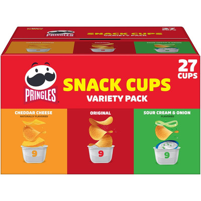 Pringles Potato Crisps Variety Pack Snack Cups Lunch Chips 27 Ct 19.3 Oz