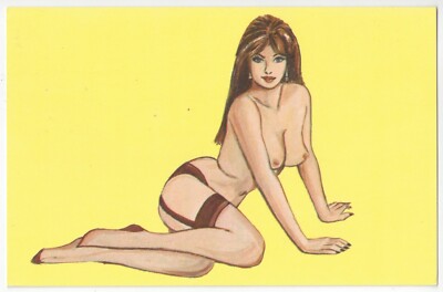 New York City Strip Club Advertising - Stockings & Curvy Breasts - Old Postcard
