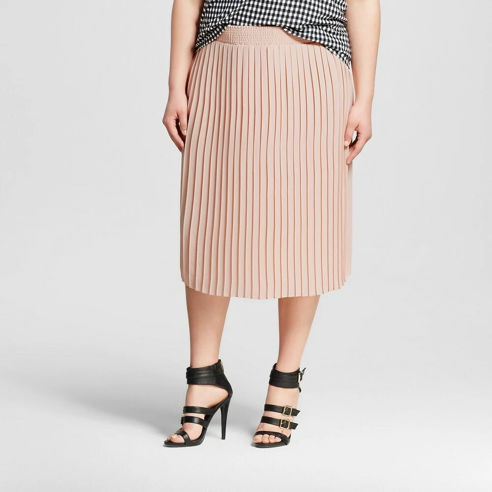 Pleated midi skirt clearance blush