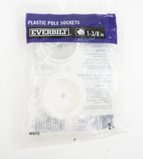 Everbilt 1-3/8" Plastic Pole Sockets White Closet Rod Hanger 242 241
