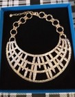Necklace Neckpiece by Graziano Huge Gold & Crystal Statement