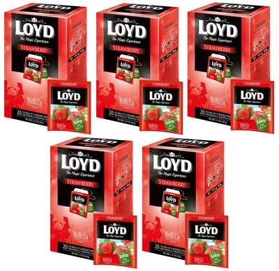 5 x HORECA LOYD Strawberry Fruit Tea 20 envelopes 5 x 40g / 200g