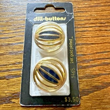 New Vtg 2 PK Dill Buttons 24K Gold Plated #1465 1” 25 MM  Made in Germany