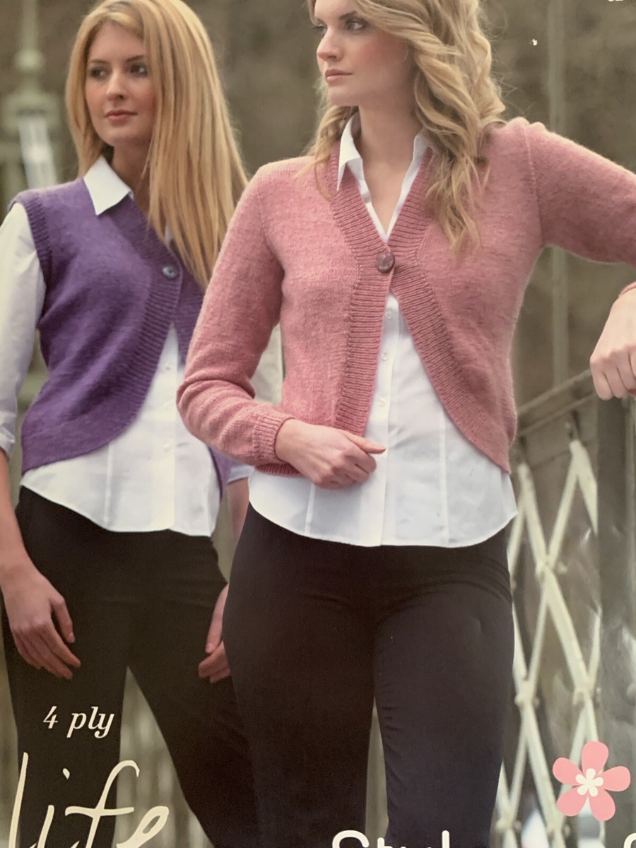 Stylecraft 8299 Knitting Pattern Ladies Waistcoat Cardigan 4ply, 32-44