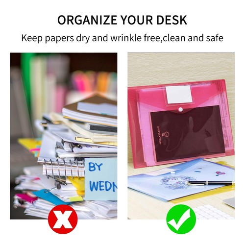 24PACK Plastic Envelopes Poly Envelopes with Snap Closure Colored File Folder... - Picture 6 of 7
