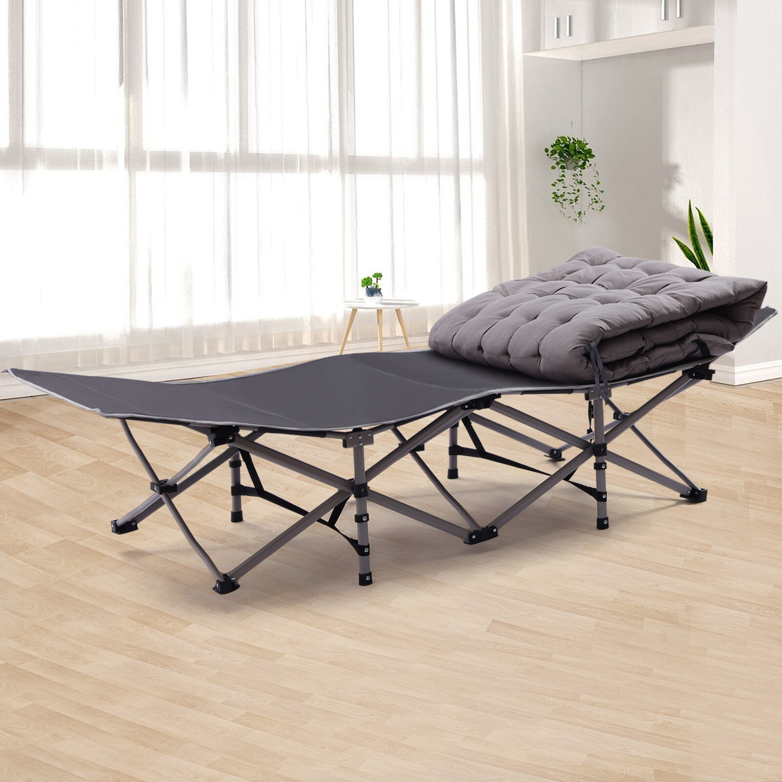 Folding Camping Cot Adults Cots Sleeping Bed With Soft Mattress FIT