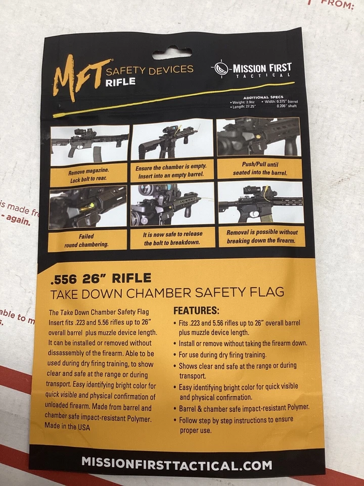 "Dispositivo de bandera de seguridad para cámara de derribo de rifle Mission First Tactical MFT .556 26""" Foto 2 de 2