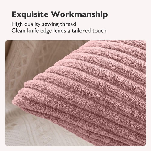 Filled Cushion Covers Windmill Textured 6 4 2 Striped Patchwork Corduroy Pillows - Picture 69 of 98
