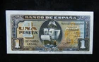 23 - SPAIN  BANKNOTE 1 PESETA 1940  "Caravela Colombo"  XF+