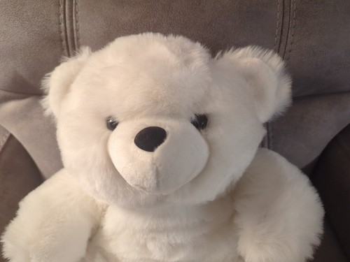 VINTAGE AMERICAN WEGO PELUCHE ORSACCHIOTTO BIANCO MORBIDO 19 pollici ANIMALE IMBOTTITO 900WT - Foto 2 di 11