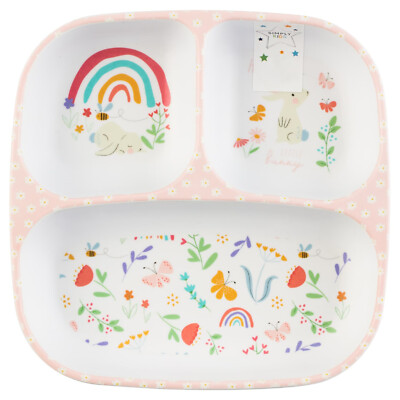Kleine Kinderplatte perfekt, um Kindern das Abendessen leicht zu machen - Regenbogen
