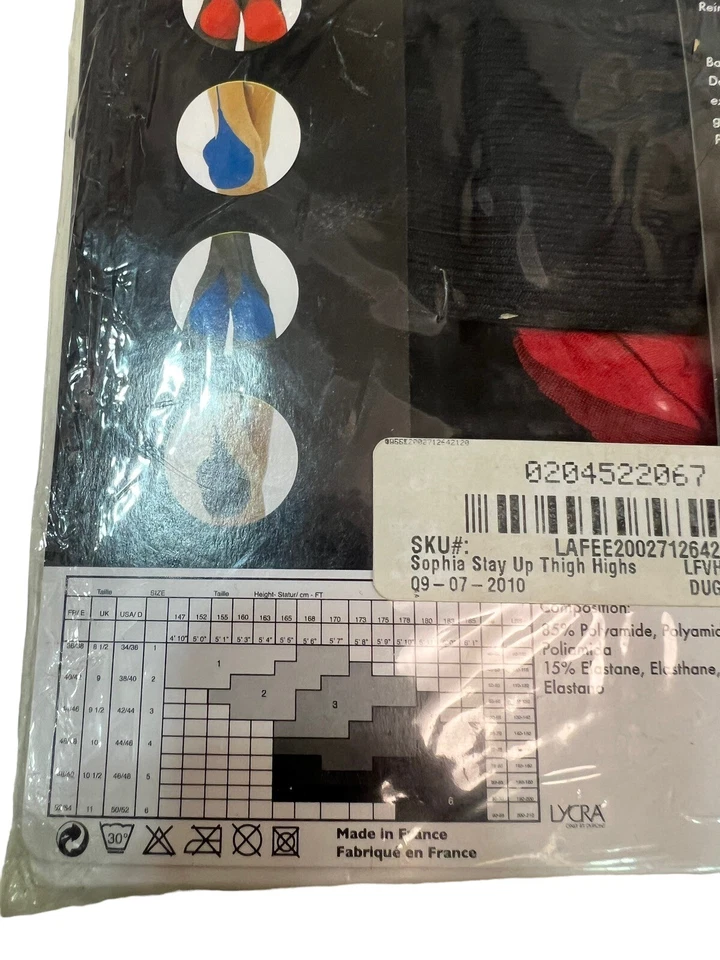 Medias La Fee Verte Sophia negras con costuras rojas 2 nuevas con etiquetas Foto 4 de 4