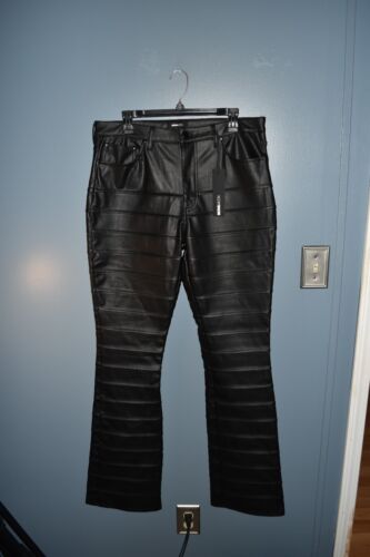 Nova Men Extra Level Faux Leather Slim Stack Pants size 32 - Picture 4 of 16