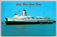 Cape May New Jersey & Lewes Delaware Ferry Luxury Bayliner Ship Vtg Postcard 74