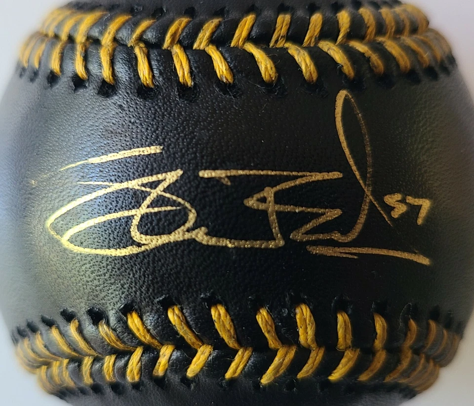 Shane Bieber Signed Auto OML Black Baseball Cleveland Indians Autograph BAS - Image 2 of 4