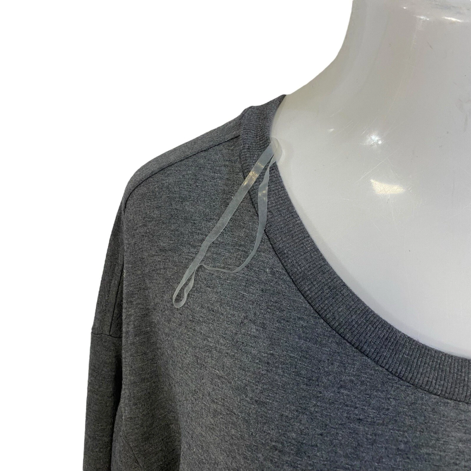 VETEMENTS Xersion Dress Womens Sz X 14W Athleisure Gray Grommet Lattice Shoulder Knit Cozy