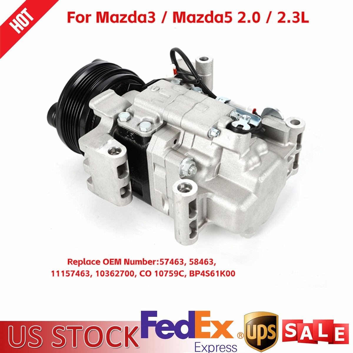 Air AC Compressor For Mazda 3/Mazda5 2004 2005 2006 2007 2008 2009