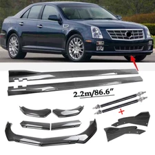 Carbon Fiber Front Bumper Lip Spoiler For Cadillac STS 05-11 Side Skirt Body Kit