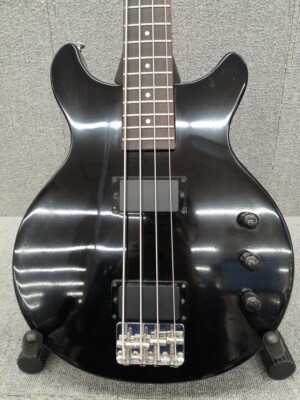 Greco TVB-550 Les Paul Black Electric Bass Guitar w/Softcase From